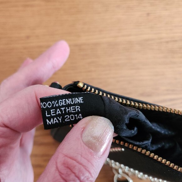 DONNA KARAN NEW YORK SMALL BLACK LEATHER EVENING BAG - Picture 6 of 11